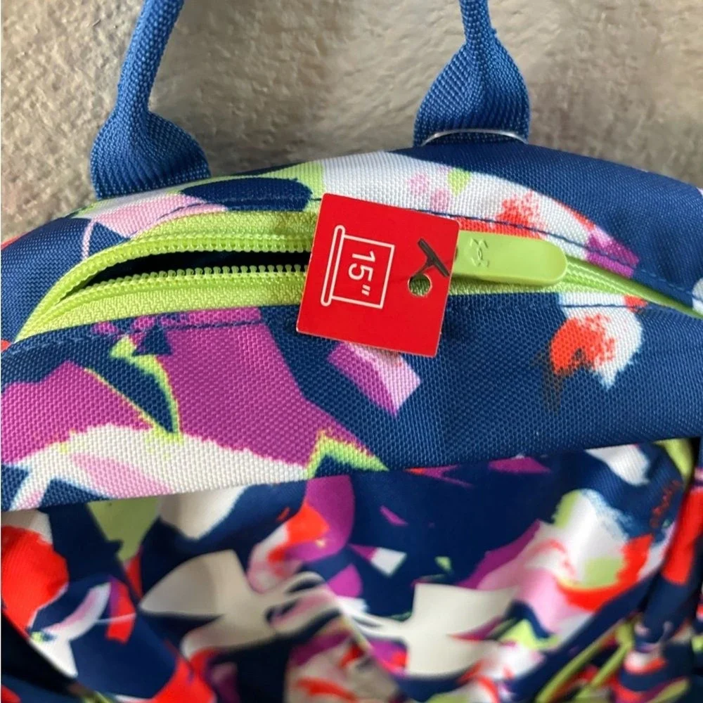 Under Armour Hustle Sport Backpack in Tech Blue Multicolor School GIFT NWT